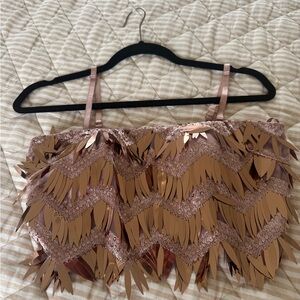 Pink and Rose Gold Sequin Crop Top